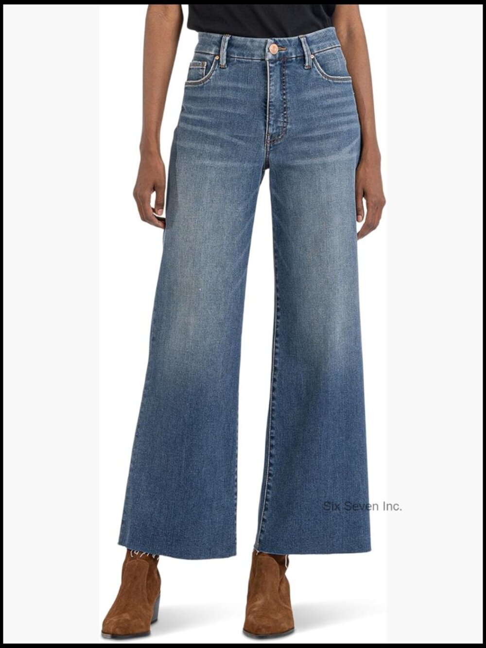 Wide Leg High-Rise Fitted Through Hips Jeans